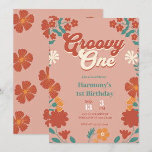 Groovy One 1. Geburtstag Party Boho Hippy Vibes In Einladung