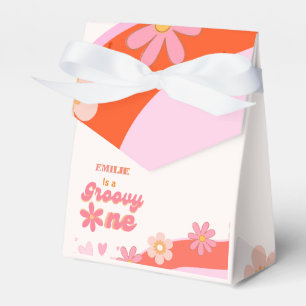 Groovy One 1. Geburtstag Party Boho Retro Daisy Geschenkschachtel