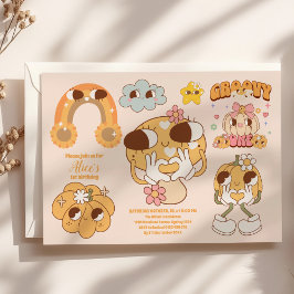 Groovy One Boho Daisy 1. Geburtstag Party Einladung