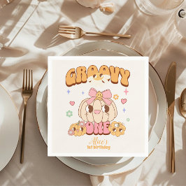 Groovy One Boho Daisy 1. Geburtstag Party Serviette