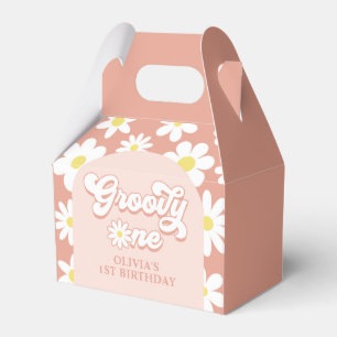 Groovy One Boho Retro Daisy 1. Geburtstag Party Geschenkschachtel
