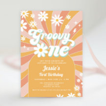 Groovy One Boho Retro Daisy Sunshine 1. Geburtstag