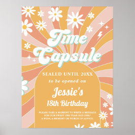 Groovy One Boho Sunshine 1st Birthday Time Kapsel Poster