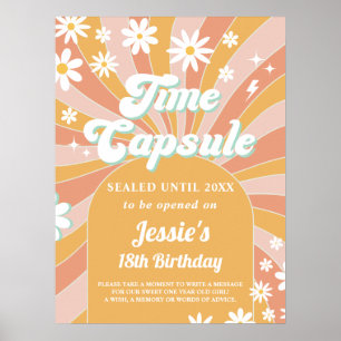 Groovy One Boho Sunshine 1st Birthday Time Kapsel Poster