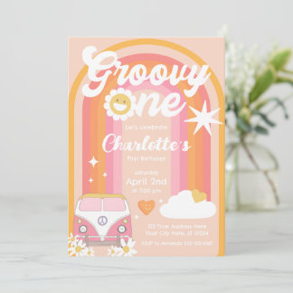 Groovy One Einladung, Groovy Birthday Einladung