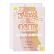 Groovy One Geburtstagseinladung