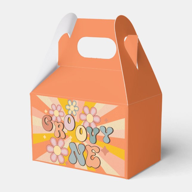 Groovy One Geburtstagsparty Geschenkschachtel (Vorderseite)