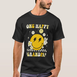 Groovy One Happy Opa Smile Gesicht Geburtstag Fami T-Shirt