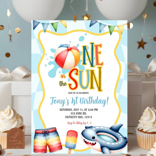 Groovy One in the sun Pool Party Einladung (Von Creator hochgeladen)