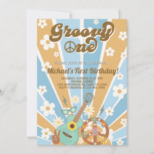 Groovy One Junge Einladung zum 1. Geburtstag.