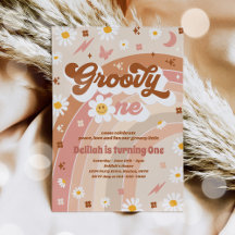 Groovy One Peace Liebe Party Rainbow Birthday Part