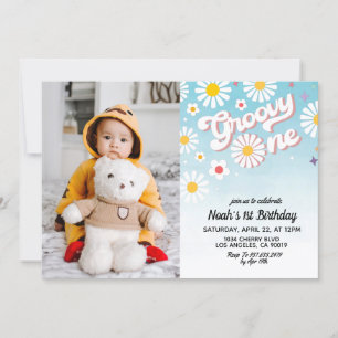 Groovy One Portrait Einladung zum 1. Geburtstag