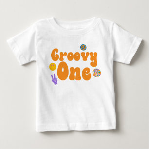 Groovy One Retro 70er 1. Geburtstag Orange  Baby T-shirt