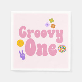 Groovy One Retro 70's 1. Geburtstag Serviette