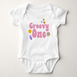 Groovy One Retro 70's 1st Birthday Baby Bodysuit Baby Strampler