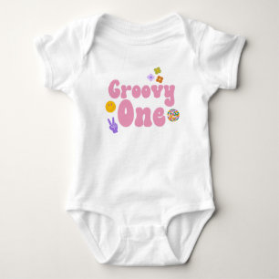 Groovy One Retro 70's 1st Birthday Baby Bodysuit Strampler