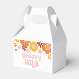 Groovy One Retro Blumen 1. Geburtstags-Geschenkbox Geschenkschachtel