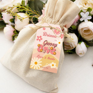 Groovy one Retro daisy 1. Geburtstagsgeschenk Geschenkanhänger