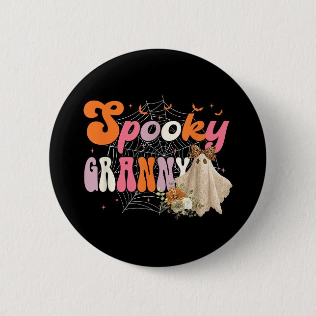 Groovy One Spooky Granny Mama Oma Hexe Mama Ha Button (Vorderseite)