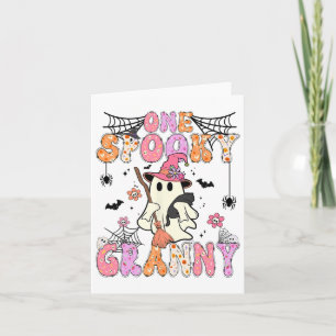 Groovy One Spooky Granny Retro Halloween Niedliche Karte