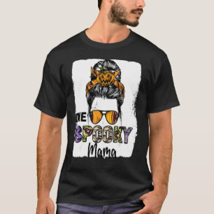 Groovy One Spooky Mama Messy Bun Women Hexe Mama H T-Shirt