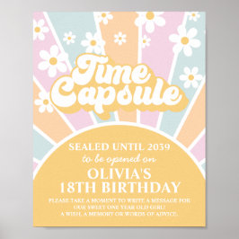 Groovy One Sunshine First Birthday Time Kapsel Poster