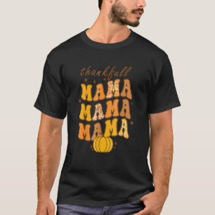 Groovy One Thankful Mama Leopard Hallo Fall Danke T-Shirt