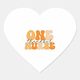 Groovy One Thankful Nurse Erntedank Herz-Aufkleber