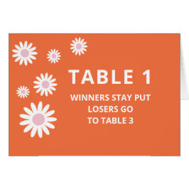 Groovy Orange Bunco Table Card für Tabelle 1