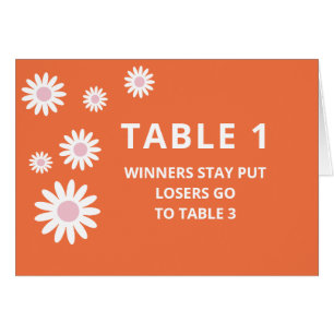 Groovy Orange Bunco Table Card für Tabelle 1