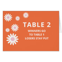 Groovy Orange Bunco Table Card für Tabelle 2