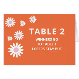 Groovy Orange Bunco Table Card für Tabelle 2