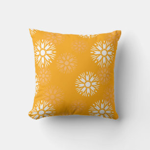 Groovy Orange Daisy Blume Retro Blumenmuster Kissen