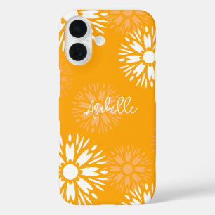 Groovy Orange Daisy Blume Retro Blumenname iPhone 16 Hülle