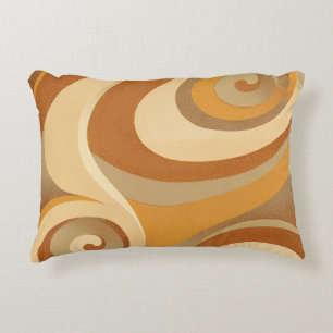 Groovy Orange Gold Brown Mitte Jahrhundert Moderne Dekokissen