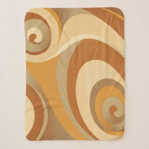 Groovy Orange Gold Brown Mitte Jahrhundert Moderne Sherpadecke
