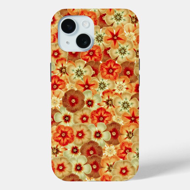 Groovy Orange Hippie Blume Muster Case-Mate iPhone Hülle (Rückseite)