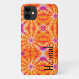 Groovy Orange Pink Gefärbte Krawatte iPhone Case