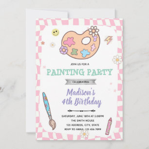 Groovy painting Party Einladung