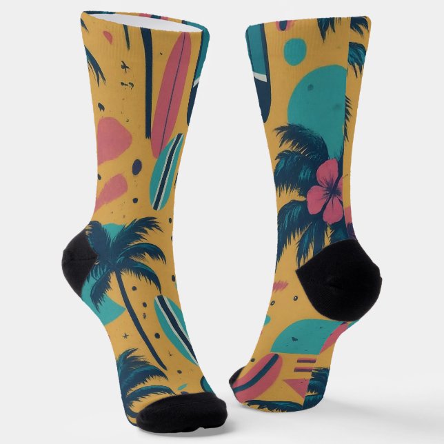 Groovy Palms & Surfboards Socken (Gewinkelt)