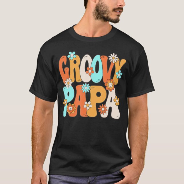 Groovy Papa 70er Hippie Theme Party 70er Men T-Shirt (Vorderseite)