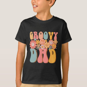 Groovy Papa Retro Vatertag Buntes Friedenszeichen T-Shirt