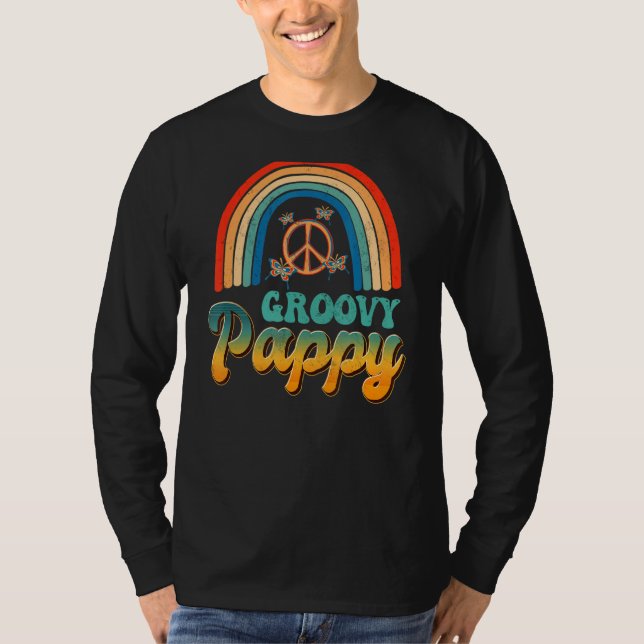Groovy Pappy Rainbow Ästhetische Nostalgie Retro F T-Shirt (Vorderseite)