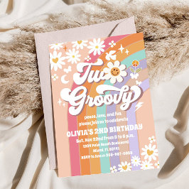 Groovy Pastel 2. Geburtstagseinladung Einladung