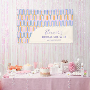 Groovy Pastel Line Periwinkle Brautparty Custom Banner