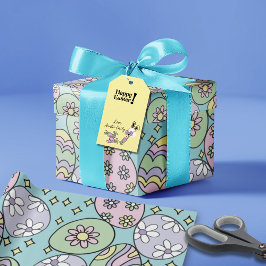 Groovy Pastel-Oster-Verpackungspapier Hippie-Vibes Geschenkpapier