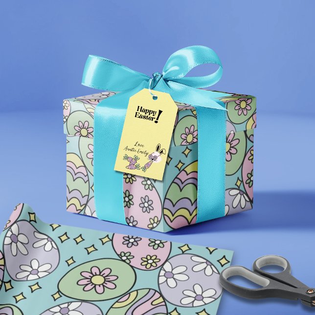 Groovy Pastel-Oster-Verpackungspapier Hippie-Vibes Geschenkpapier (Tags are part of this collection and are sold separately )
