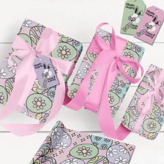 Groovy Pastell Oster-Verpackungspapier Hippie-Vibe Geschenkpapier