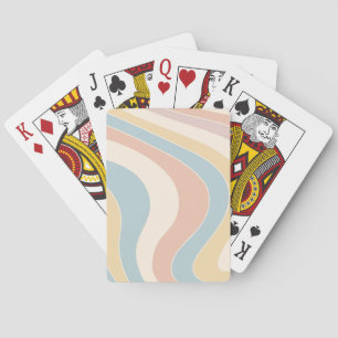 Groovy Pastell Retro-Wellendesign Spielkarten
