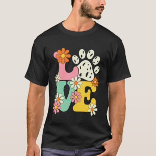 Groovy Paw Liebe Katzenliebhaber Haustierbesitzer T-Shirt